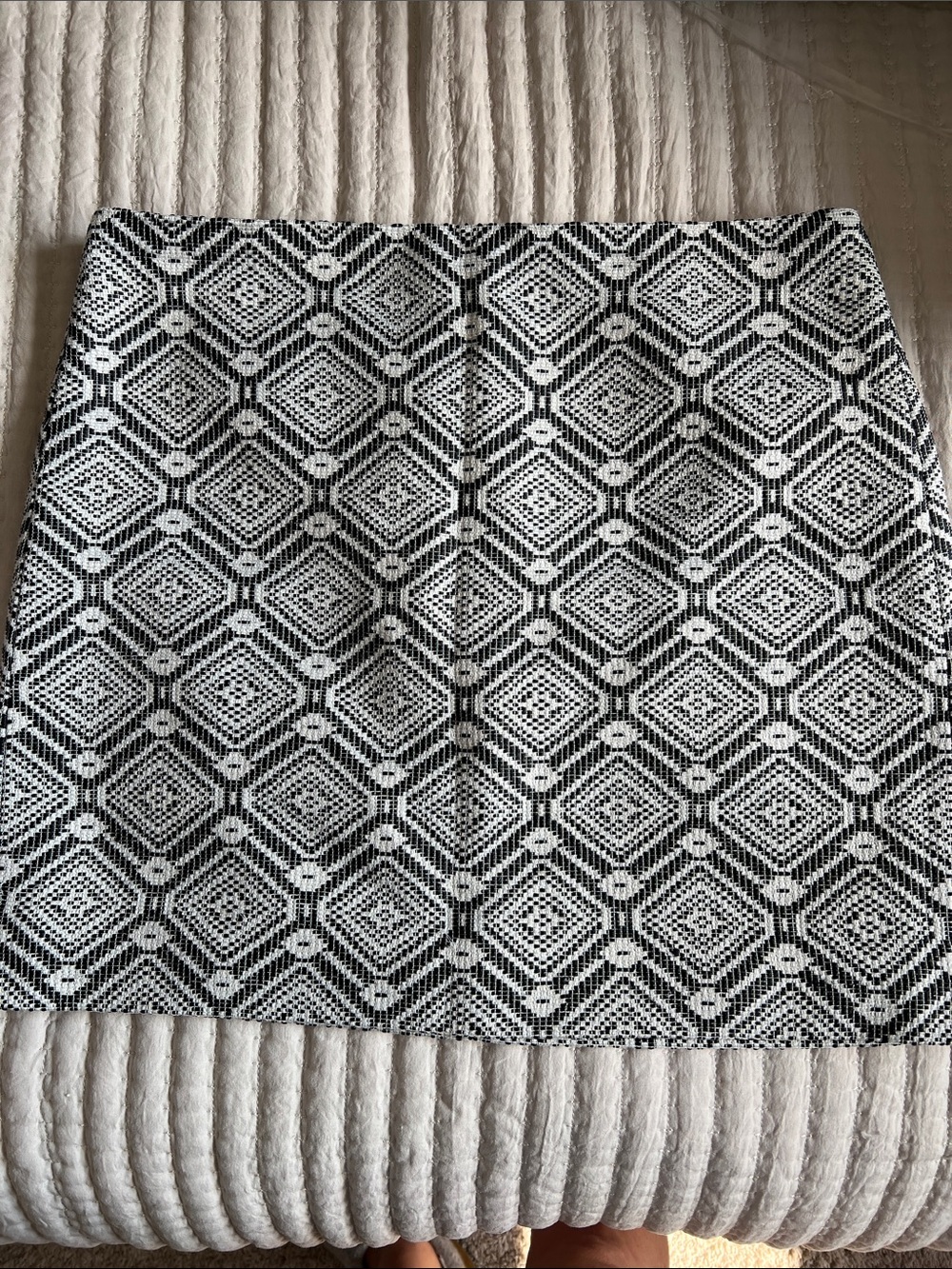 J. Crew Black and White Geometric Print Mini Skirt